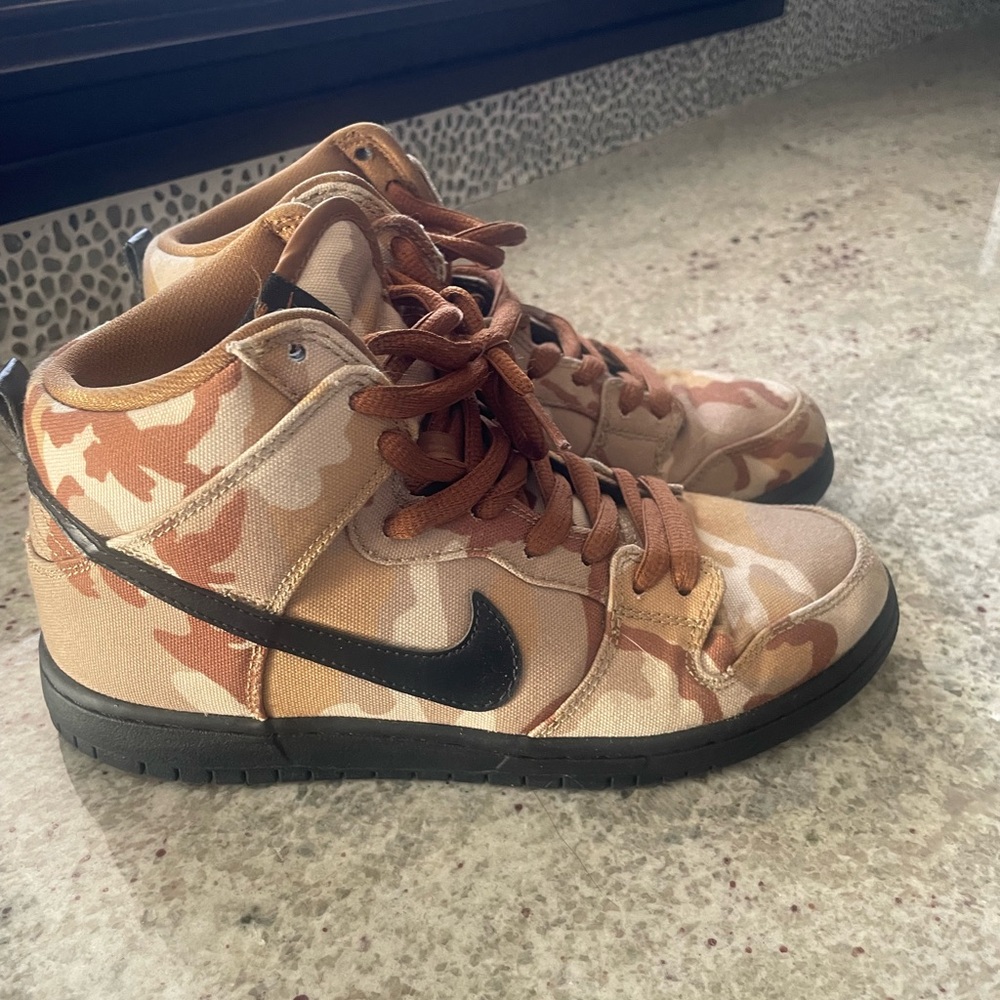 Nike Kids Camouflage Sneakers - Brown and Black
